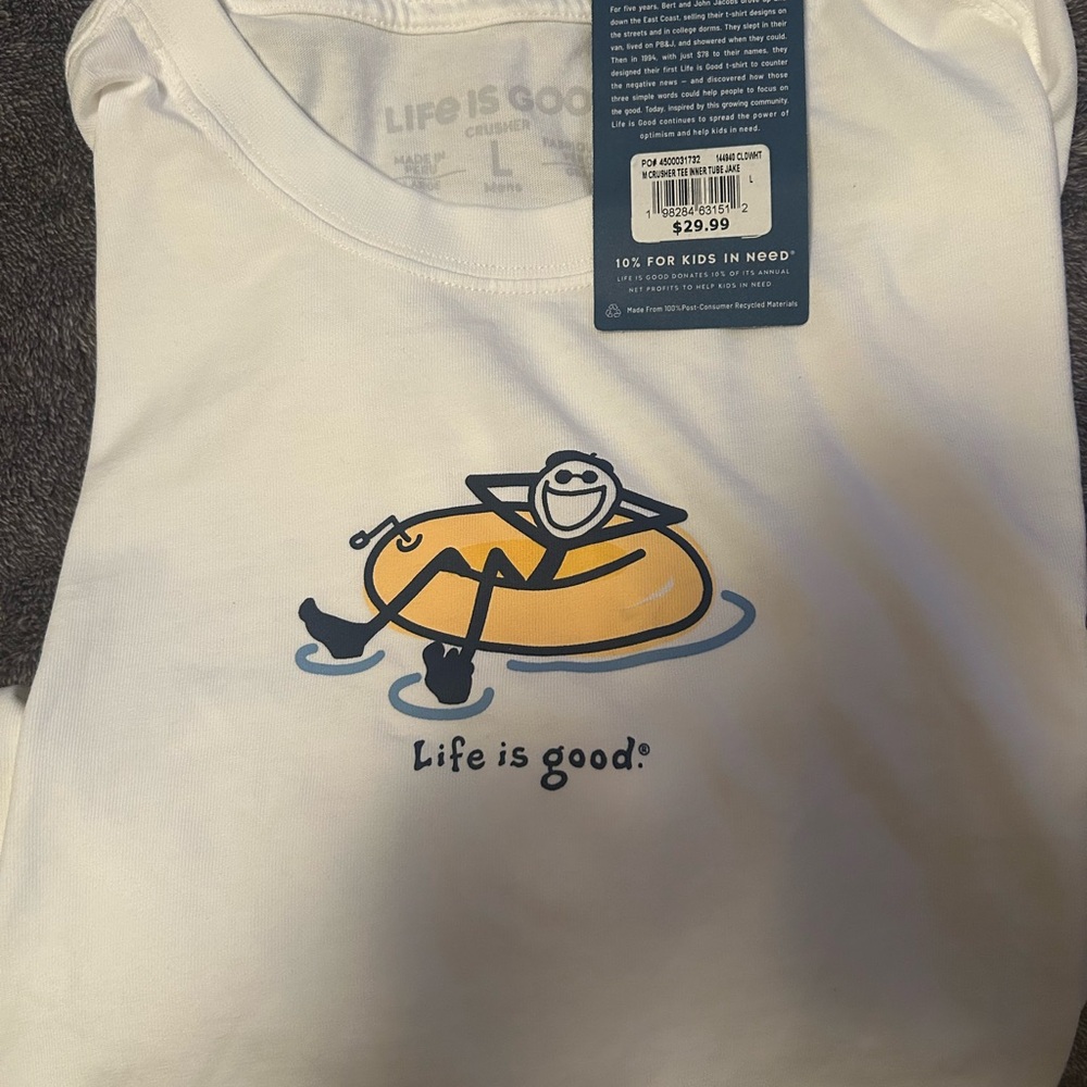 Life Is Good White Relaxed Fit Tee